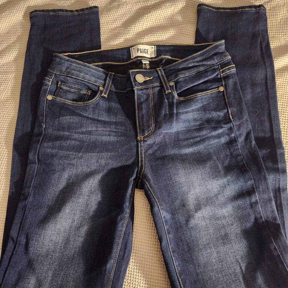 PAIGE Women's Dark Blue Skinny Jeans